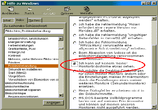 Ah ja, wenn ich nix mehr sehen kann, dann ?